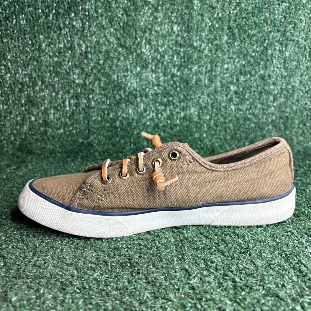 Sperry Crest Vibe Canvas Memory Foam Nautical Casual Sneaker Brown‎ Womens 6.5